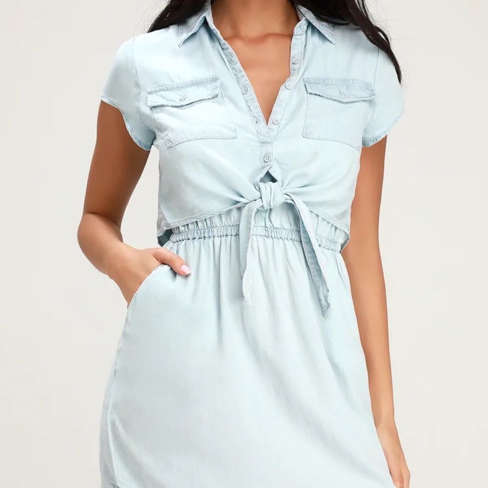 Jack By BB Dakota Washed Out Chambray Mini Dress L